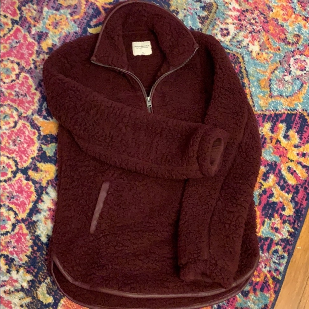 Abercrombie and Fitch half zip Sherpa sweater